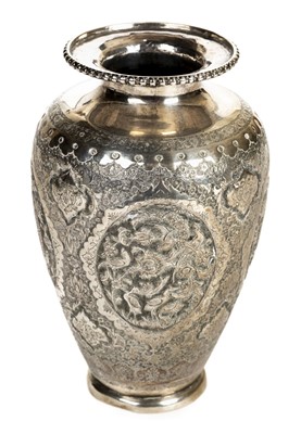 Lot 100 - Vase. A 19th century Indian white metal vase