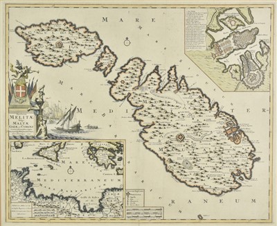 Lot 77 - Malta. De Wit (Frederick), Insularum Melitae vulgo Maltae Gozae ..., 1707