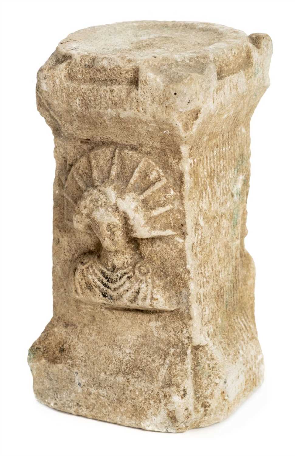 Lot 64 - Roman Altar. A Roman carved stone altar depicting Sol