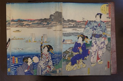 Lot 329 - Kunisada I (Utagawa, 1786-1865, & Kunisada II, 1823-1880). 12 Colour Woodblock Triptychs, c. 1860s