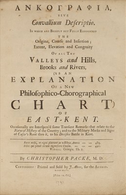 Lot 78 - Packe (Christopher). [Ankografia], sive Convallium Descriptio, 1st edition, 1743