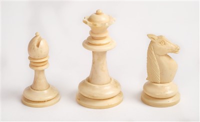 Lot 49 - Chess set. An Edwardian ivory chess set