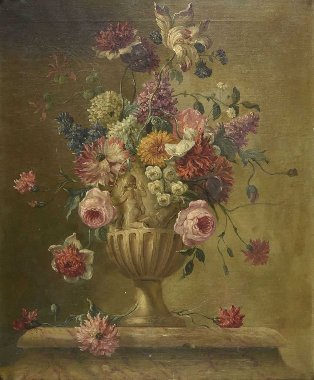 Lot 202 - Continental School. Still Life of Flowers, 2nd half 19th century
