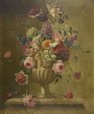 Lot 202 - Continental School. Still Life of Flowers, 2nd half 19th century