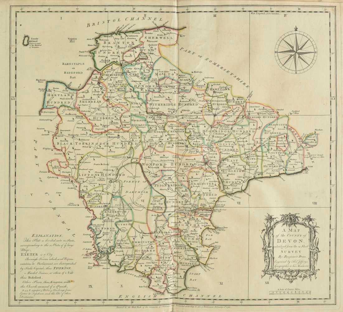 Lot 33 - Devon. Donn (Benjamin), A Map of the County of Devon, 1765
