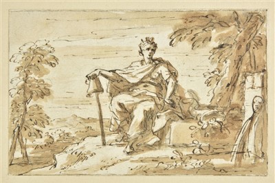 Lot 254 - Thornhill (James, 1675-1734). Classical Landscape with Seated KIng