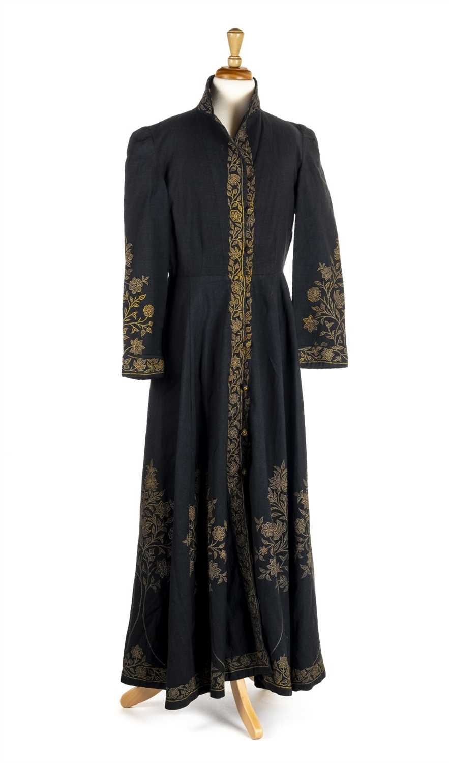 Lot 151 - Embroidered coat. A long coat with metallic embroidery, early 20th century