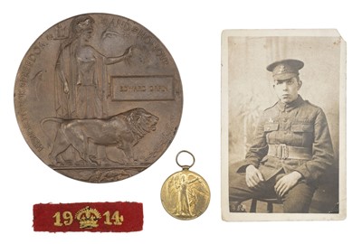 Lot 228 - WWI. A WWI Bronze Memorial Plaque & Victory Medal - Private E. Orpin, London Regiment