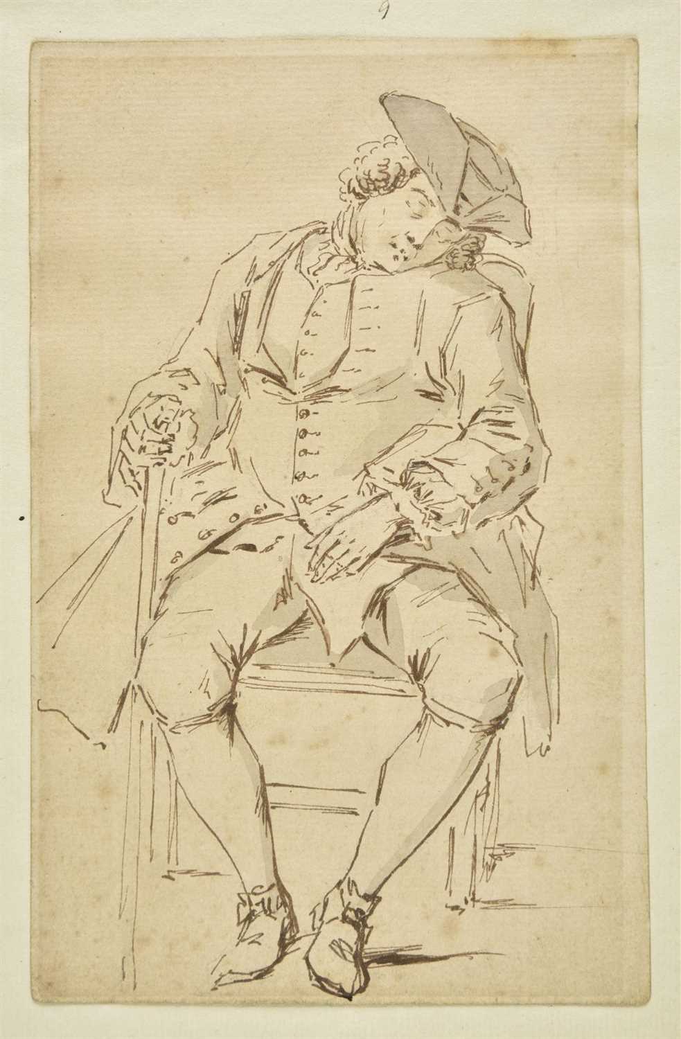 Lot 229 - Boitard, (Louis Philippe, active 1734-1760) Seated gentleman sleeping, Cruickshank