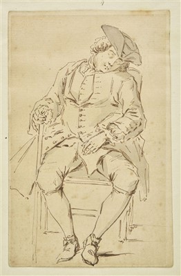 Lot 229 - Boitard, (Louis Philippe, active 1734-1760) Seated gentleman sleeping, Cruickshank