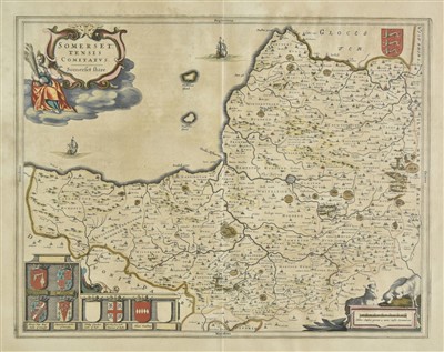 Lot 112 - Somerset. Blaeu (Johannes), Somesettensis comitatus, circa 1645