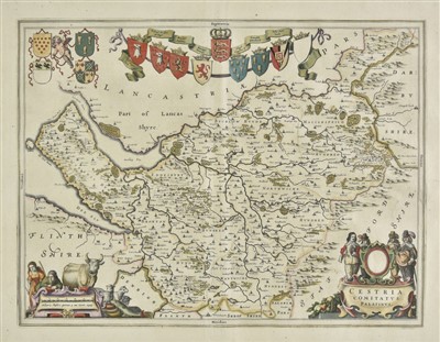 Lot 27 - Cheshire. Blaeu (Johannes), Cestria Comitatus Palatinus, circa 1645