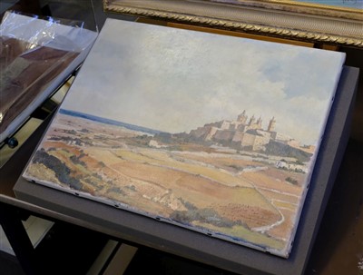 Lot 459 - Holmes (Kenneth, 1906-1994). Spanish Hill Town, oil on canvas