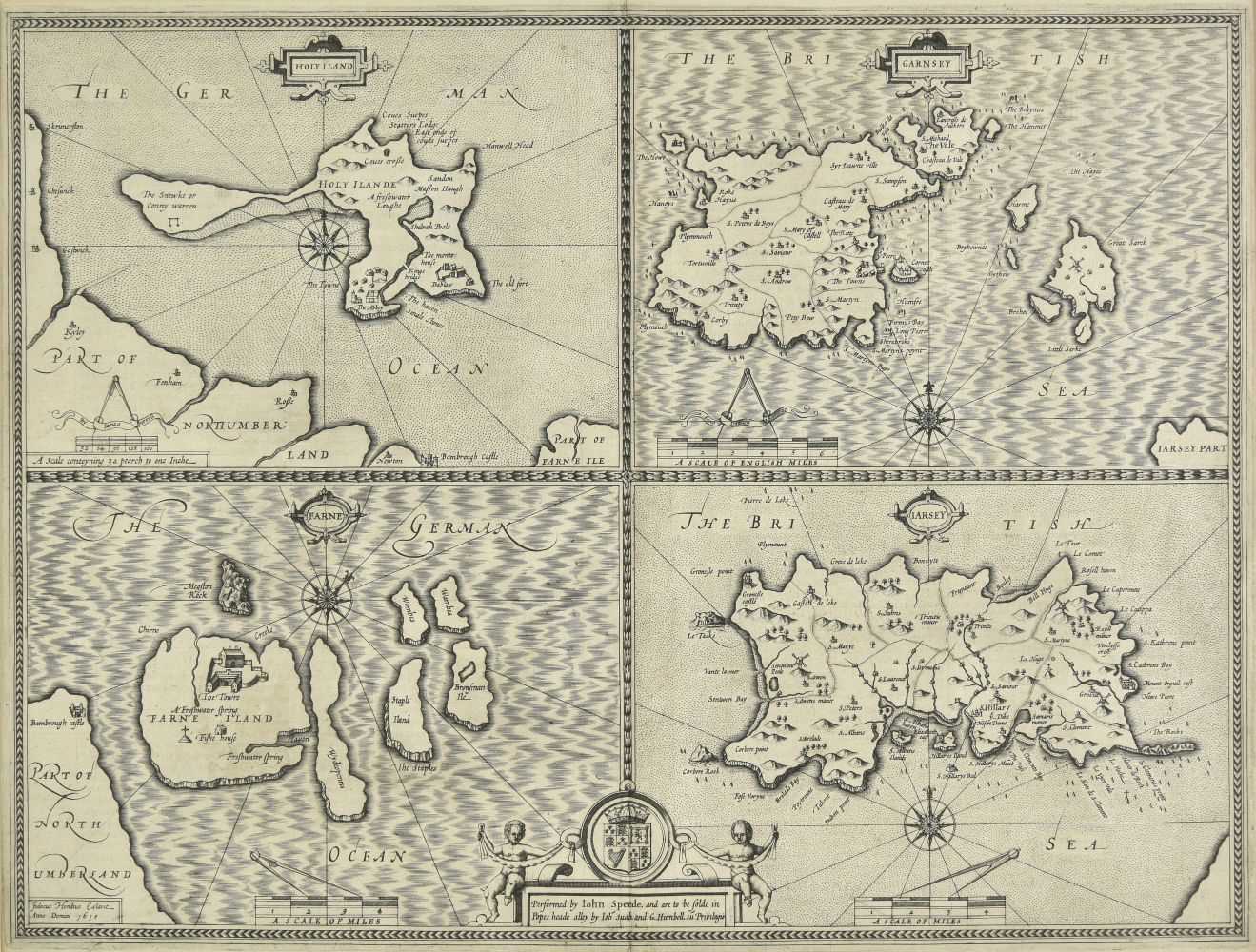 Lot 18 - British Islands. Speed (John), Four maps on one sheet of British Islands, 1611