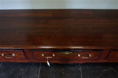 Lot 129 - Dresser base. A good George III period oak dresser base