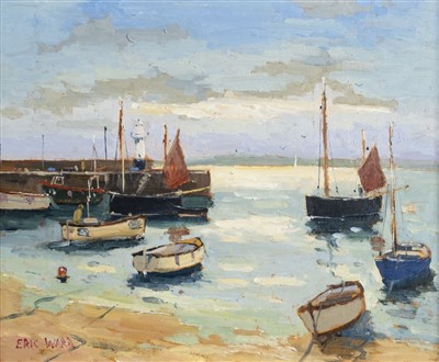 Lot 384 - Ward (Eric, 1945-). Boats in St Ives harbour, oil on board
