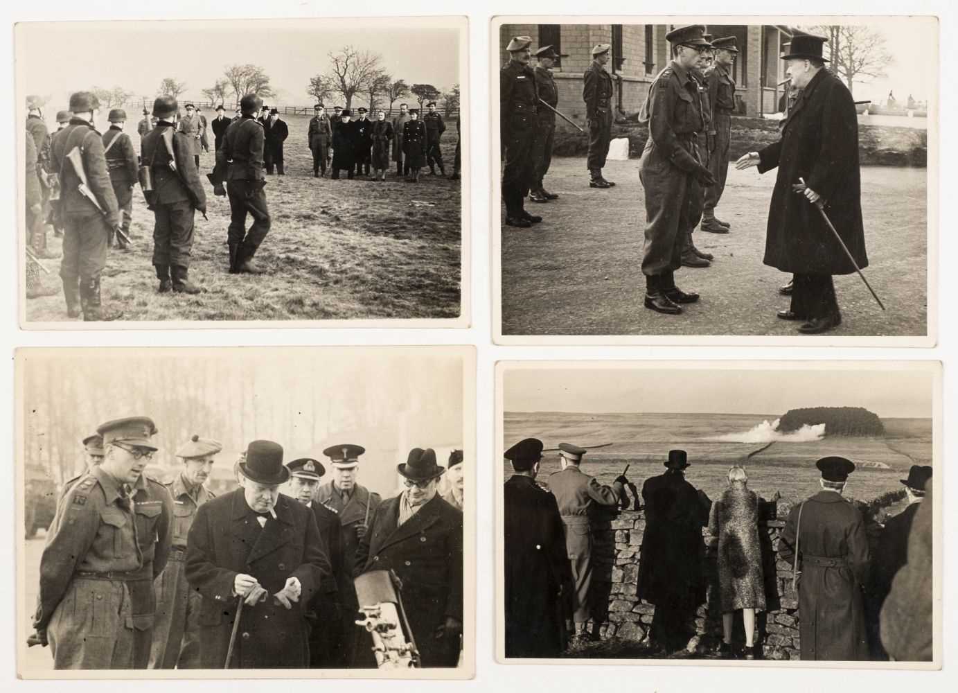 Lot 262 - WWII photographs. An album of WWII photographs including Churchill