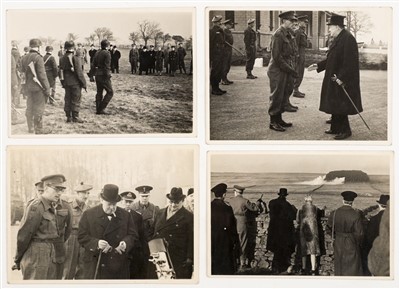 Lot 262 - WWII photographs. An album of WWII photographs including Churchill