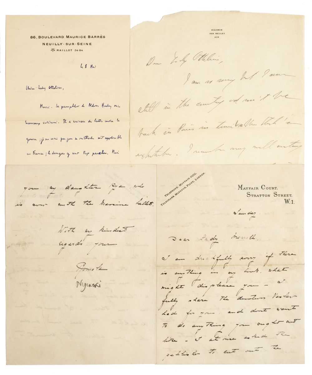 Lot 852 - Morrell (Ottoline, 1873-1938). Group of 35 autograph letters to Lady Ottoline & Philip Morrell