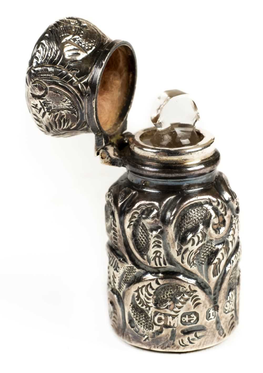 Lot 43 - Scent bottle. A Victorian miniature silver scent bottle