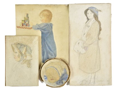 Lot 403 - Gaskin (Arthur Joseph, 1862-1928). Four studies of the artist's daughter Joscelyne