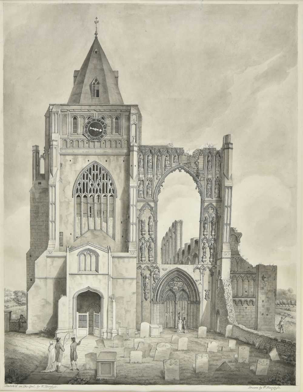 Lot 224 - Burgess (William, 1748/49-1812). Croyland Abbey, circa 1815