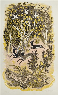 Lot 442 - Webb (Clifford Cyril, 1895-1972). Jungle Piece, colour linocut
