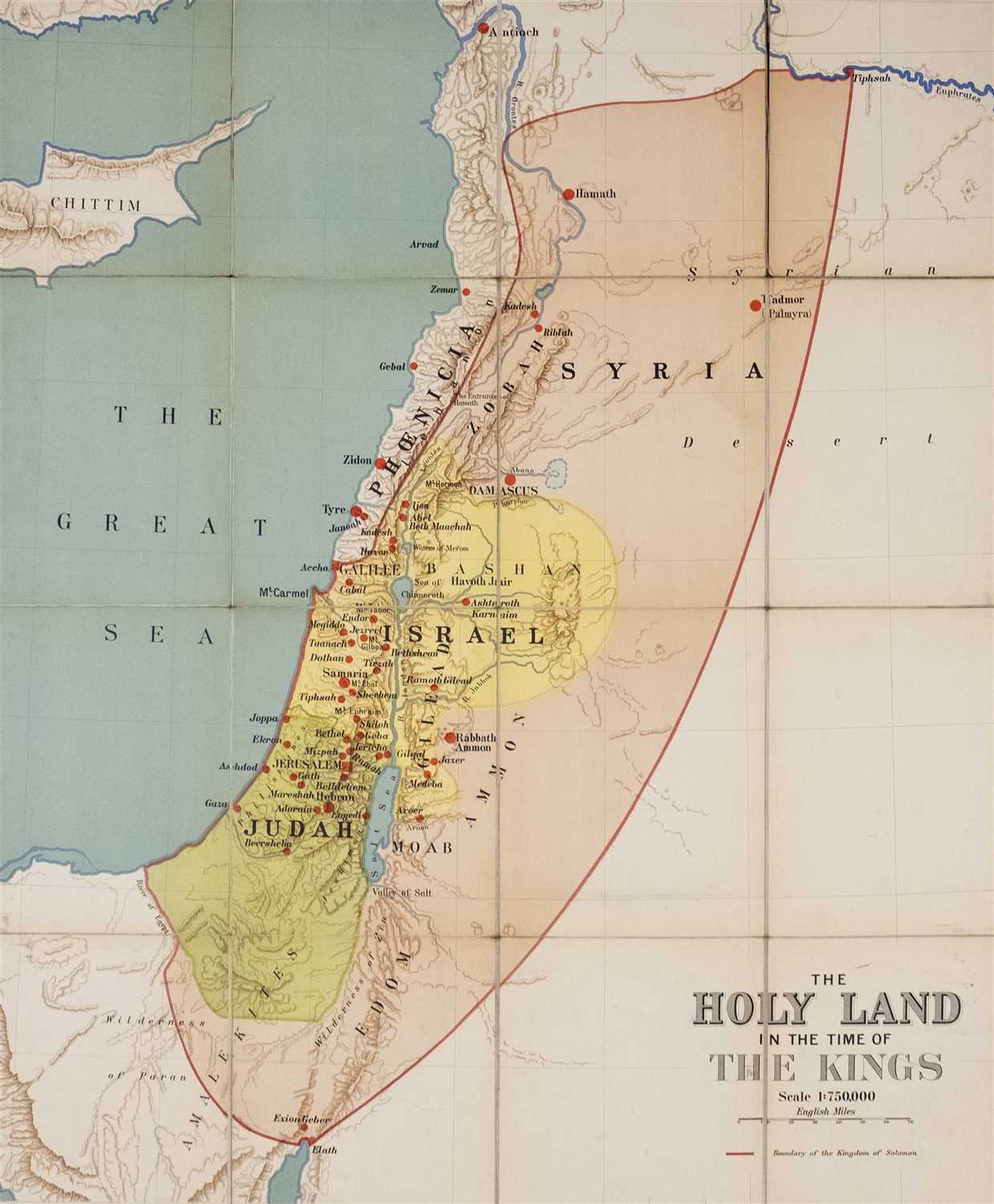 Lot 91 - Palestine and The Holy Land. A mixed collection of fifteen maps, mostly 19th century