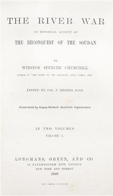 Lot 291 - Churchill (Winston Spencer). The River War, 2 volumes, 1st edition, 1st impression, 1899