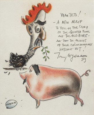 Lot 701 - Wysard (Tony, 1907-1984). 'Wanted! - A New Aesop...' cartoon, 1939