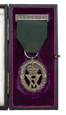 Lot 224 - Volunteer Officers' Decoration. VR cypher, Captain E. Hodgkin, V.B. East Surrey