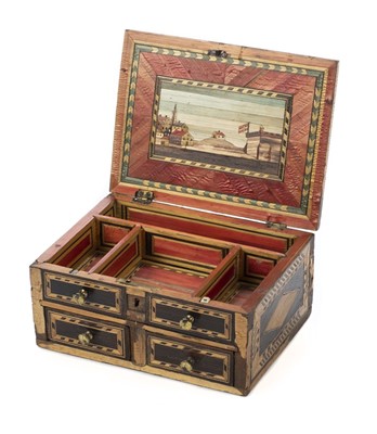 Lot 192 - Napoleonic box. An Napoleonic era Prisoner of War straw work box