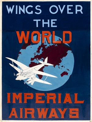 Lot 100 - Imperial Airways ‘Wings Over the World’. Original poster artwork, c. 1930s