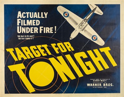 Lot 165 - WWII RAF ‘Target for Tonight’.  Original half sheet film poster for US release, c. 1941