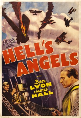 Lot 99 - ‘Hell's Angels’. A US one-sheet re-release film poster, c. 1947