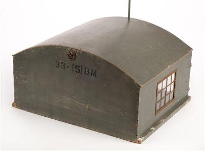Lot 158 - WWI RFC. A rare and large toy model aeroplane hangar by Lines Bros, c. 1915