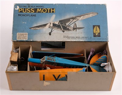 Lot 93 - Frog DH Puss Moth Flying scale Model, in original box. c. 1937