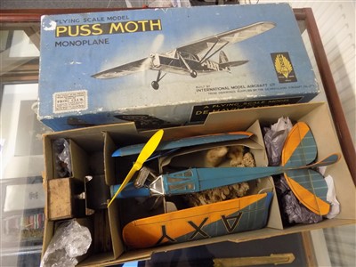 Lot 93 - Frog DH Puss Moth Flying scale Model, in original box. c. 1937