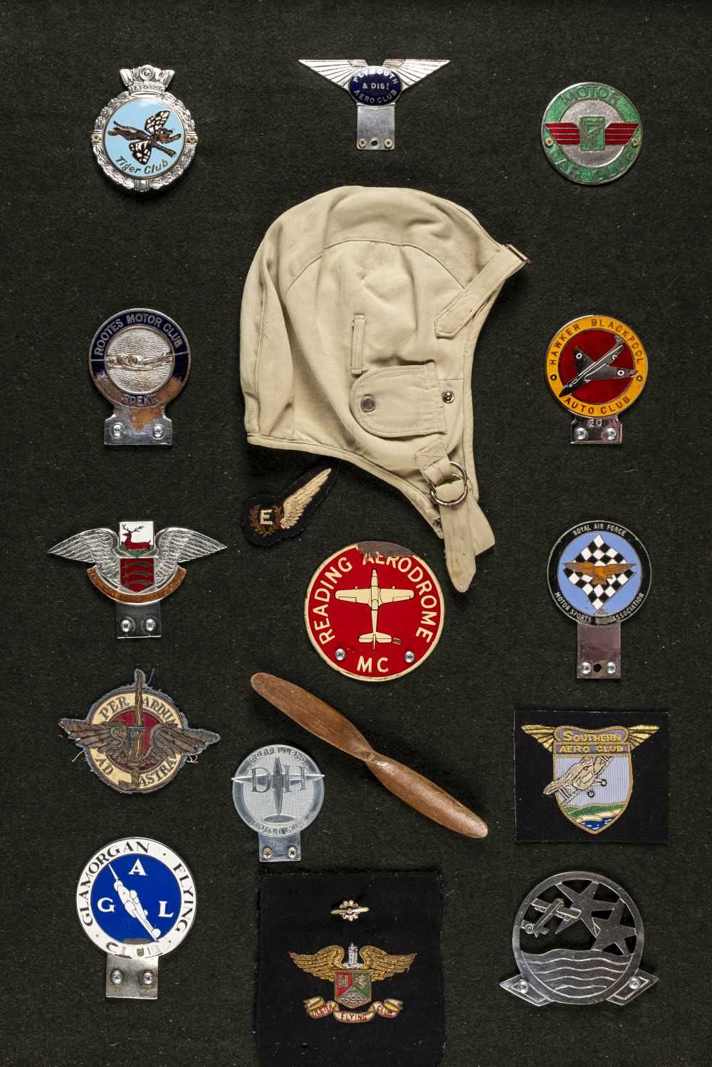 Lot 59 - Cased Display of Aero-club badges & insignia. c. 1930s-1950s