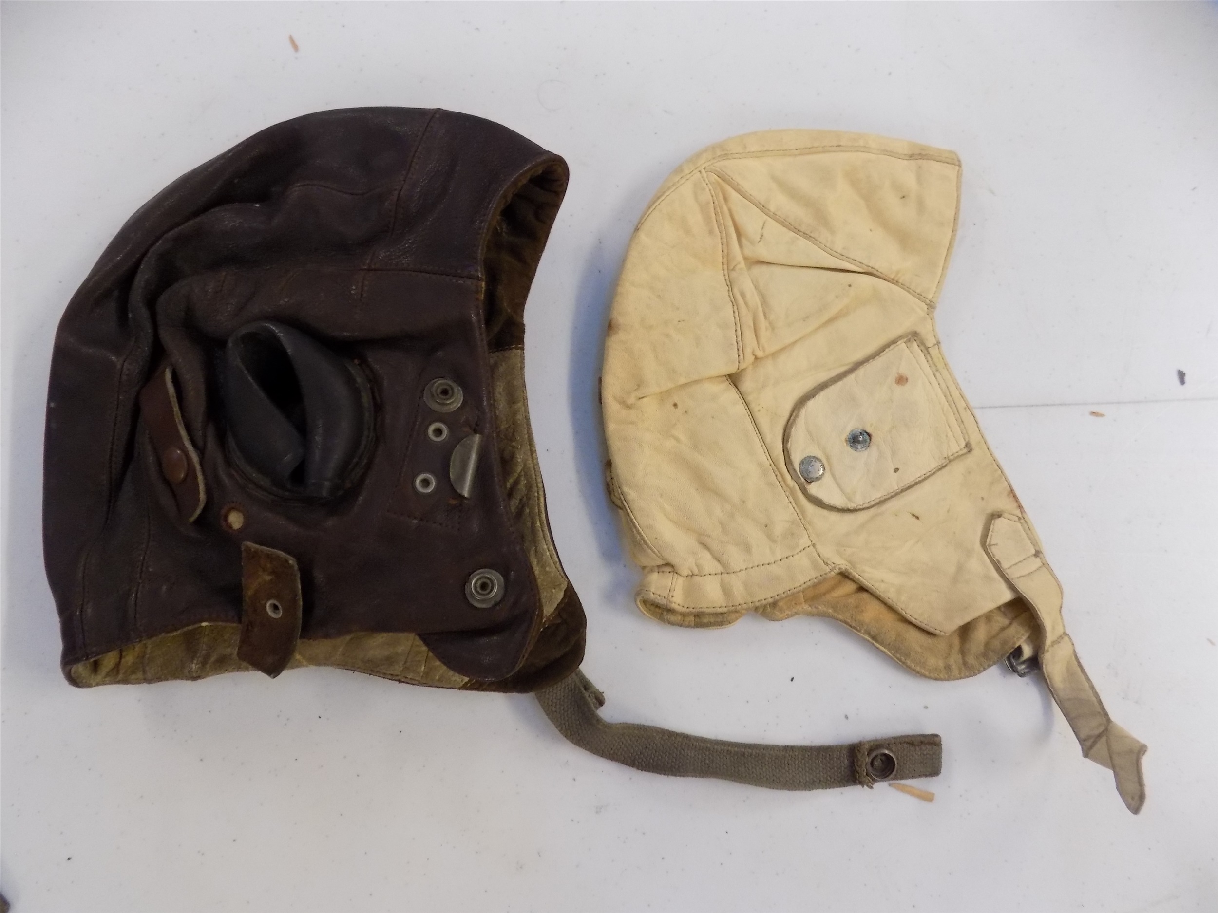 Lot 162 - WWII Flying Helmets. B And C Type Leather