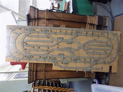 Lot 6 - Tram track layout & accessories. A tram track layout, additional track, controllers & accessories