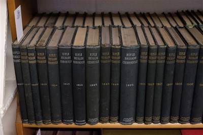 Lot 356 - Verney (Willoughby and others). The Rifle Brigade Chronicle for 1890[-1965], 76 volumes, 1891-1965