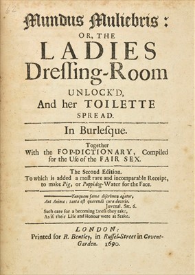 Lot 239 - Evelyn (Mary). Mundus Muliebris: or, the Ladies Dressing-Room unlock'd, 2nd edition, 1690