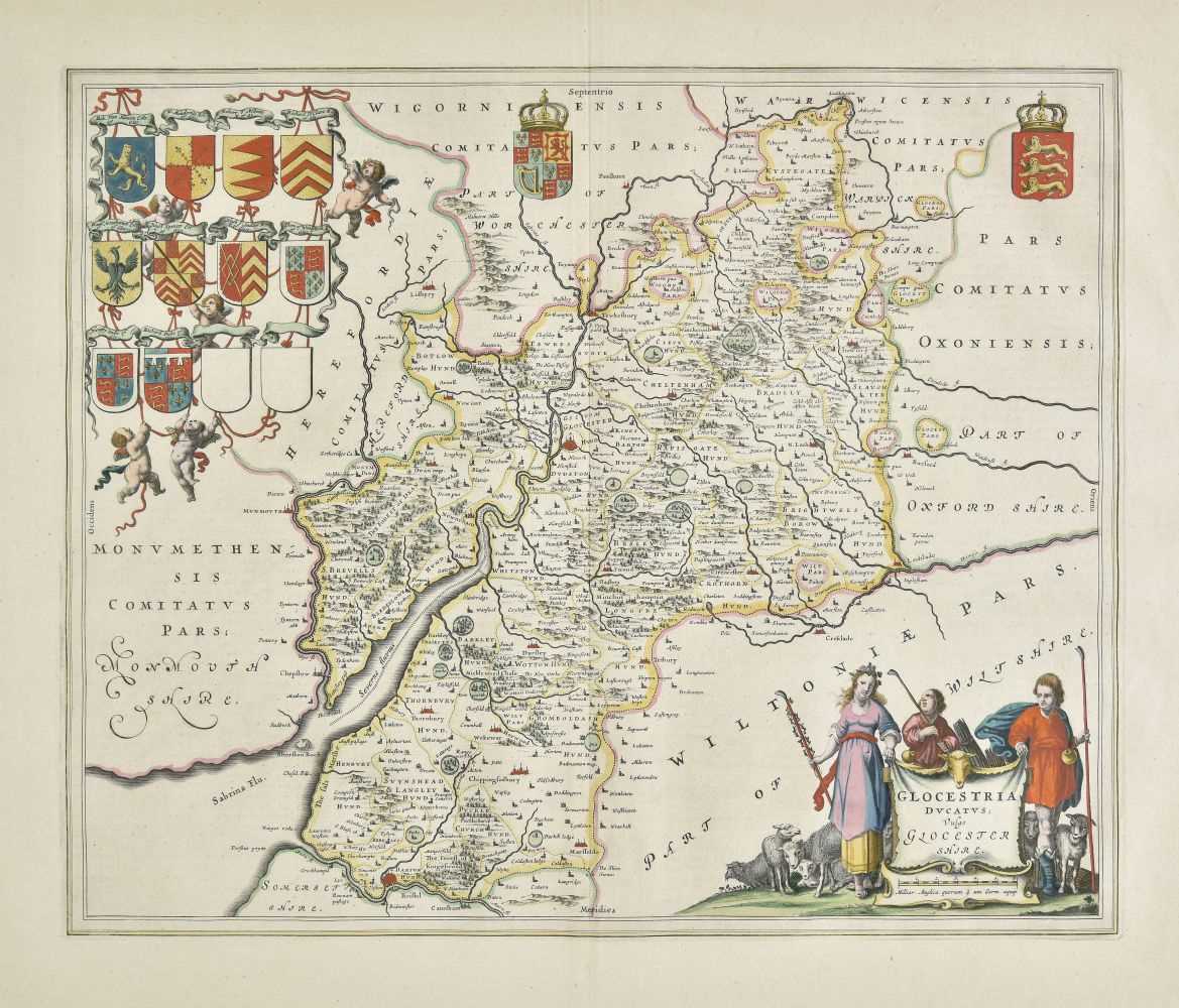 Lot 55 - Gloucestershire. Blaeu (Johannes), Glocestria..., circa 1645