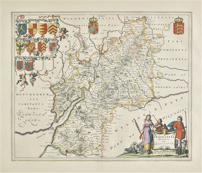 Lot 55 - Gloucestershire. Blaeu (Johannes), Glocestria..., circa 1645