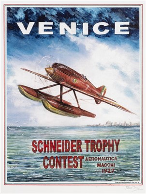 Lot 114 - May (Phil, 1925 -). Venice, Schneider Trophy Contest Aeronautica Macchi 1927, giclee poster