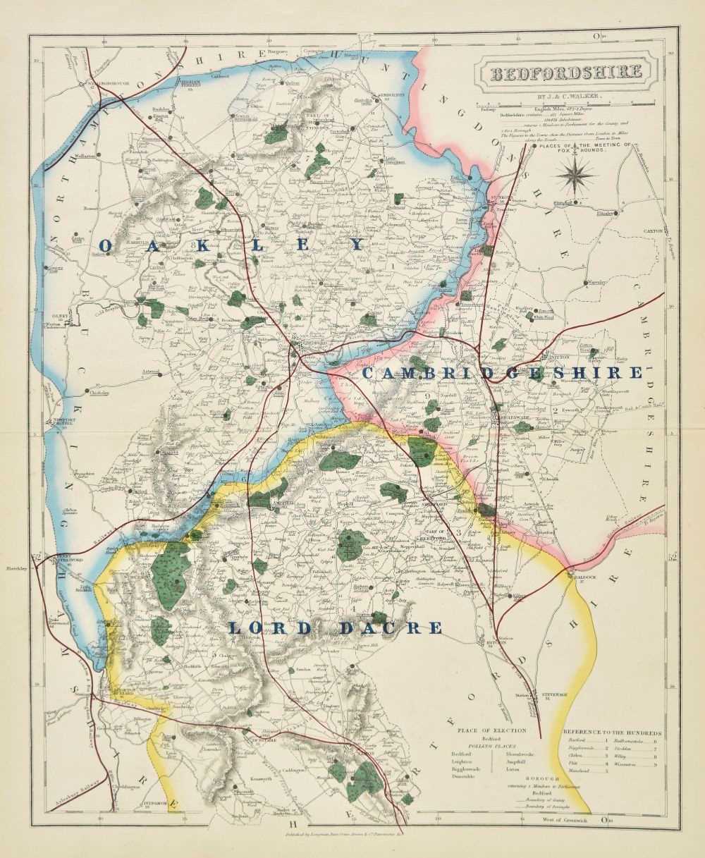 Lot 84 - Walker (J & C). Twenty 'Fox Hunting' maps, circa 1870