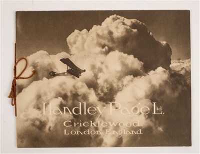 Lot 97 - Handley-Page. A publicity brochure for military and civil aviation post World War I, circa 1919