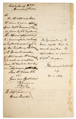 Lot 239 - Charge of the Light Brigade. Autograph letter from Godfrey C Morgan, 7 December 1854