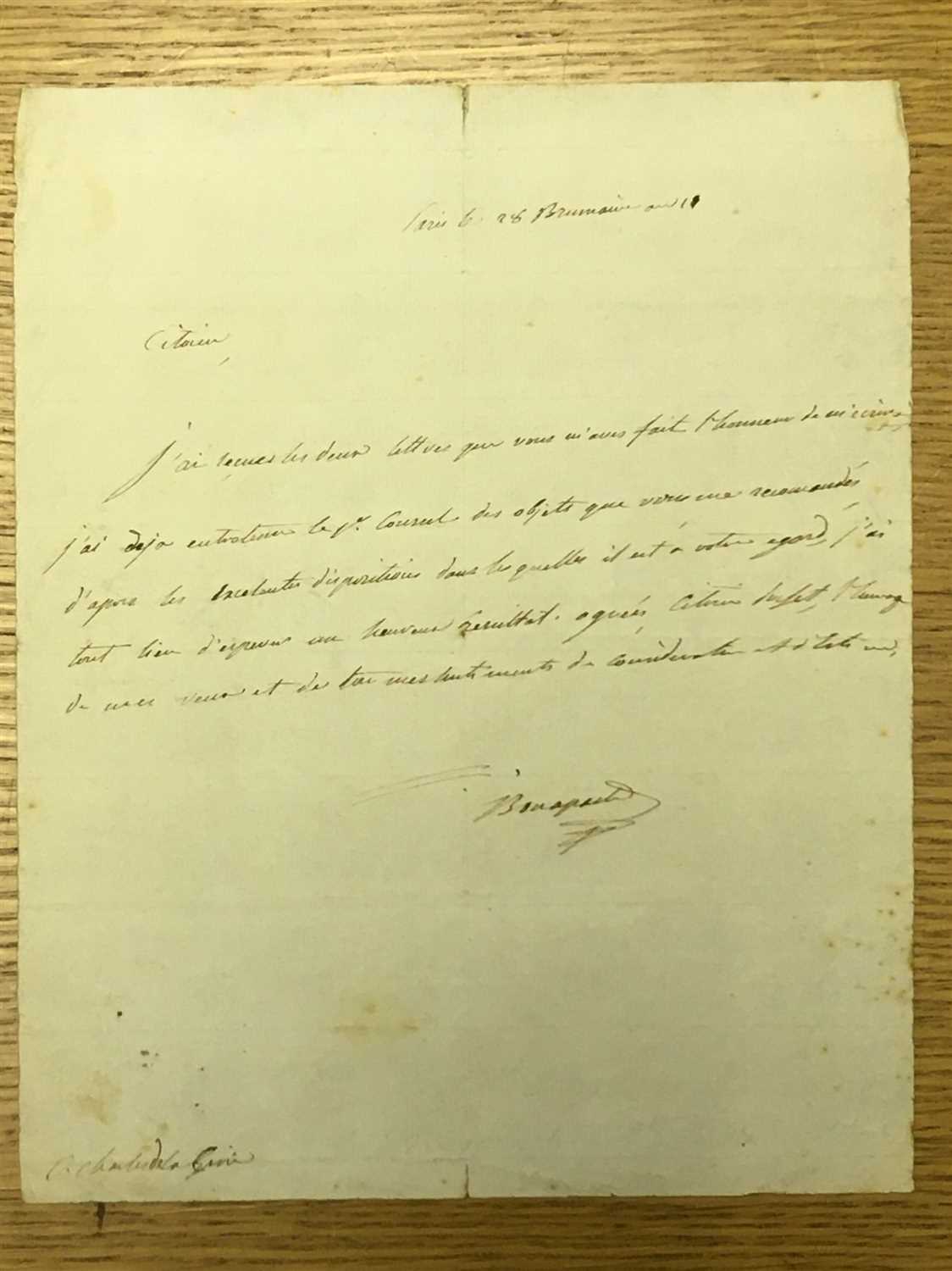 Lot 246 - Napoleon (1769-1821). A letter signed by Napoleon Bonaparte's brother Joseph Bonaparte (1768-1844)